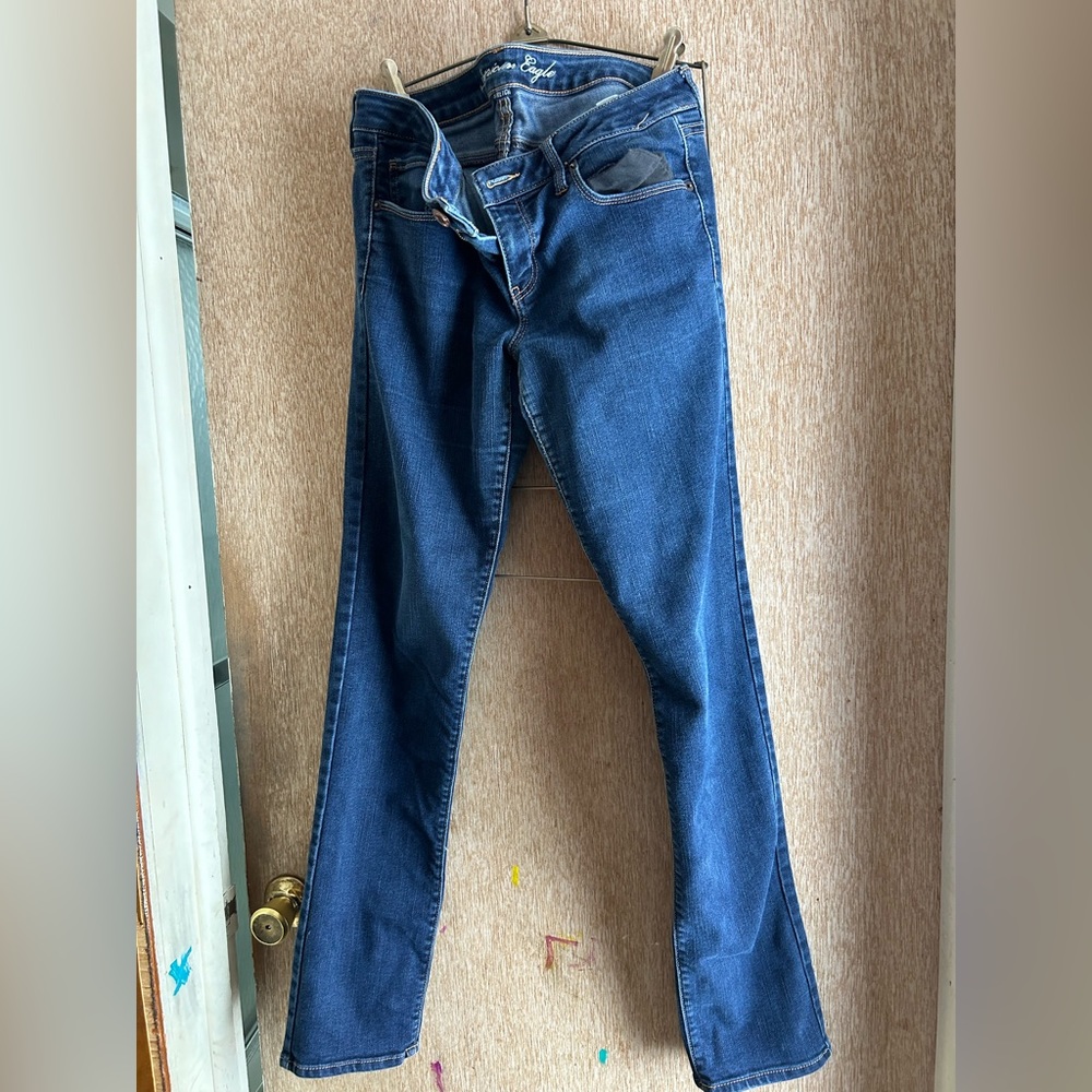 American Eagle Skinny Jeans Size 14 Long Stretch Low Rise Cotton Blend